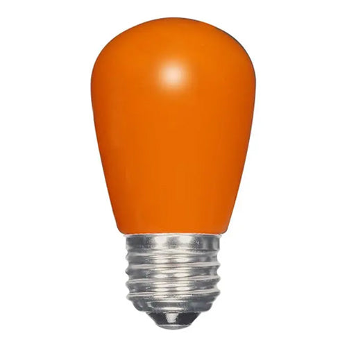 Satco S9173, S14 LED, 1.4W, 120V, Medium E26 Base, Ceramic Orange Finish, 12 Packs