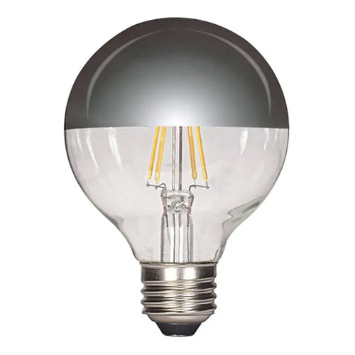 Satco S9828, G25 LED Filament, 4.5W, 120V, 2700K Warm White, 450 Lumens, Medium E26 Base, Silver Crown Finish, 6 Packs