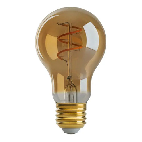 Satco S9966, A19 LED Filament, 4.5W, 120V, 2000K, 220 Lumens, Medium E26 Base, Transparent Amber Finish