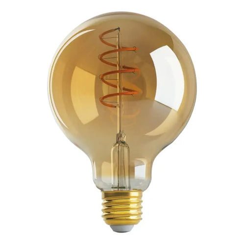 Satco S9968, G30 LED Filament, 4.5W, 120V, 2000K, 240 Lumens, Medium E26 Base, Transparent Amber Finish