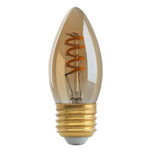 Satco S9970, B10 LED Filament, 2.3W, 120V, 2000K, 90 Lumens, Medium E26 Base, Transparent Amber Finish