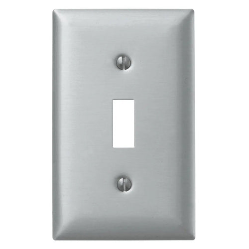 Hubbell SA1, Toggle Switch Metal Wallplates, Standard Size, Smooth Lacquer Finish, 1-Gang, Aluminum