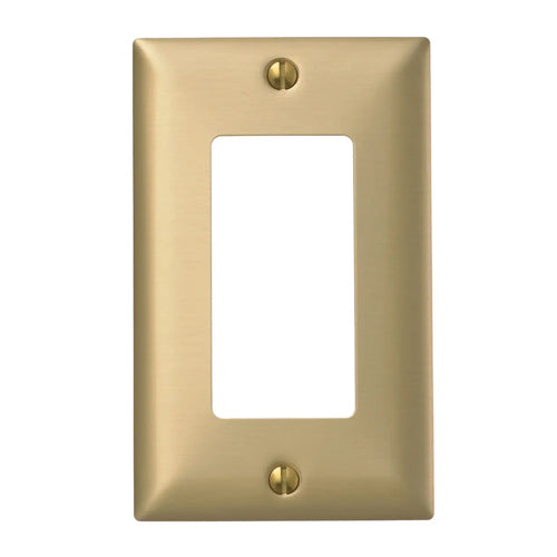 Hubbell SB26, Decorator Wallplates for Style Line Receptacle, 1-Gang, Brass