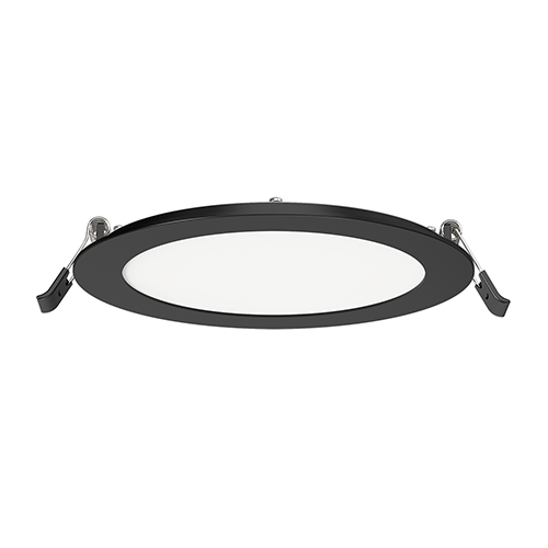 Lotus SC-DL12-D06H-A1-61RE-BK, Lotolite 6" Slim Round Panel LED 12W, 100-130VAC, 5CCT, 1330-1460 Lumens, Black Trim, Dimmable