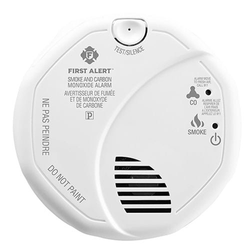 BRK SC7010BA, Photoelectric Smoke and Carbon Monoxide Alarm, Detects Flaming Fires and CO Hazard, 120V Wire-in with 2 AA Battery Backup, Interconnectable