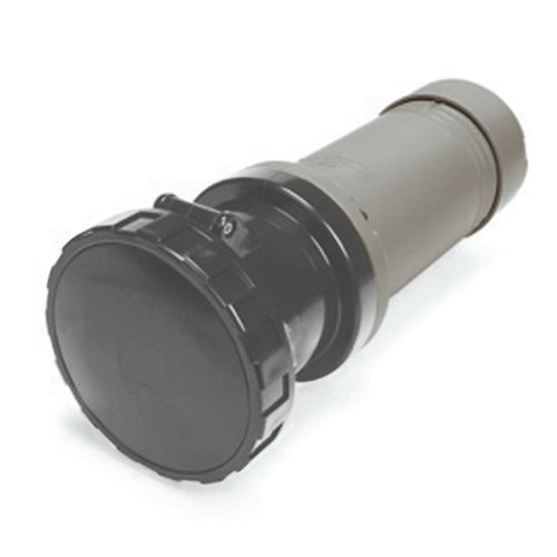 Techspan SCM3100C5W, Pin and Sleeve Connector, 100A 277V, 2-Pole 3-Wire Grounding, Watertight (IP67) NEMA, Clock Position 5H, Grey