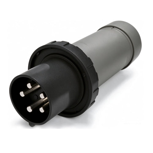 Techspan SCM3100P8W, Pin and Sleeve Plug, 100A 500VDC, 2-Pole 3-Wire Grounding, Watertight (IP67) NEMA, Clock Position 8H, Black