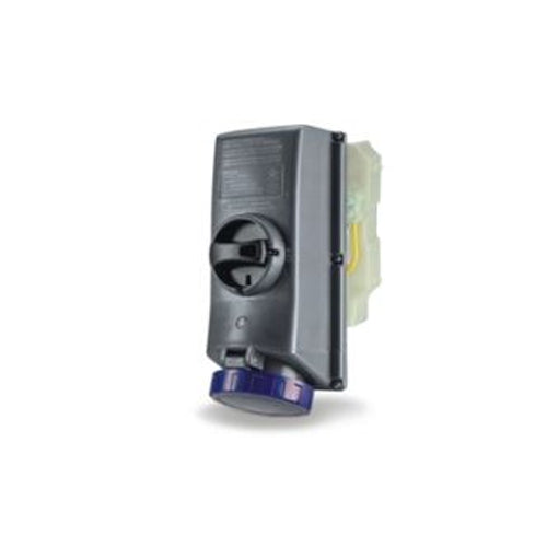Techspan SCM360MI6W-NB, Unfused Mechanical Interlock without Base, 60A 250V, 2-Pole 3-Wire Grounding, Clock Position 6H, Blue
