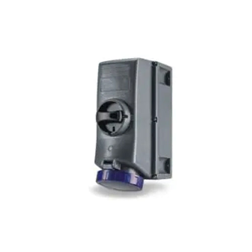 Techspan SCM360MI6W, Unfused Mechanical Interlock with Base, 60A 250V, 2-Pole 3-Wire Grounding, Clock Position 6H, Blue