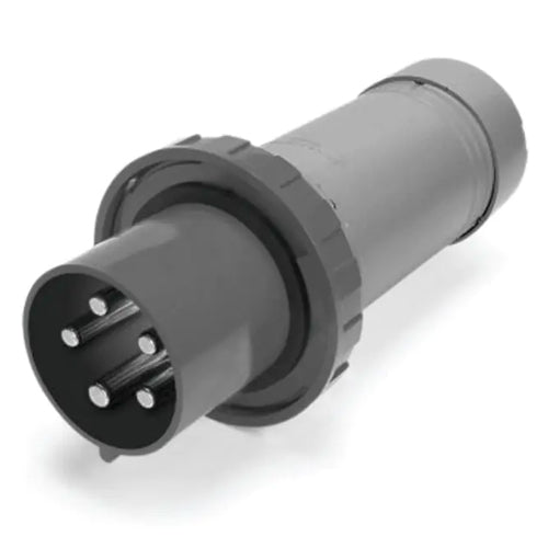 Techspan SCM320P5W, Pin and Sleeve Plug, 20A 277V, 2-Pole 3-Wire Grounding, Clock Position 5H, Watertight (IP67), Grey