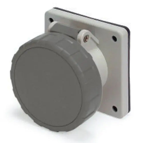 Techspan SCM320R5W, Pin and Sleeve Receptacle, 20A 277V, 2-Pole 3-Wire Grounding, Clock Position 5H, Watertight (IP67), Grey