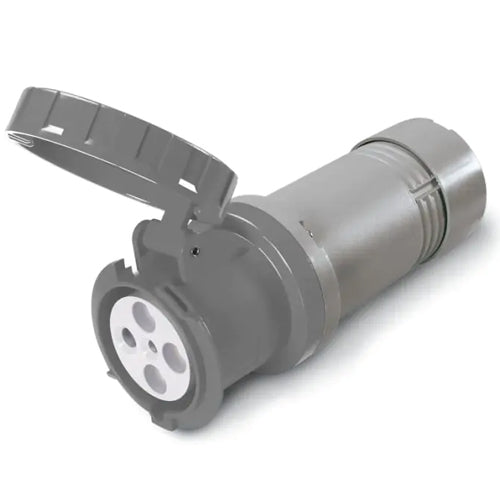 Techspan SCM360C5W, Pin and Sleeve Connector, 60A 277V, 2-Pole 3-Wire Grounding, Clock Position 5H, Watertight (IP67), Grey