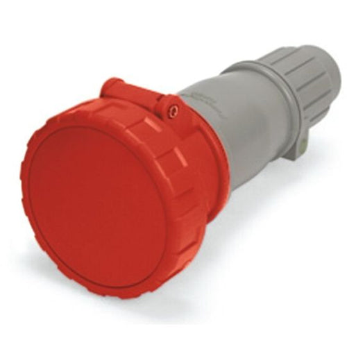 Techspan SCM420C6W, Pin and Sleeve Connector, 20A 380-415V, 3-Pole 4-Wire Grounding, Clock Position 6H, Watertight (IP67), Red