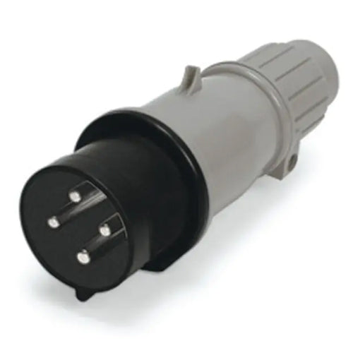 Techspan SCM420P5S, Pin and Sleeve Plug, 20A 3Ø600V, 3-Pole 4-Wire Grounding, Clock Position 5H, Splashproof (IP44), Black