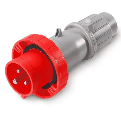 Techspan SCM420P6W, Pin and Sleeve Plug, 20A 380-415V, 3-Pole 4-Wire Grounding, Clock Position 6H, Watertight (IP67), Red