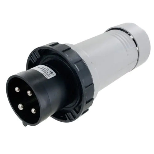 Techspan SCM460P5W, Pin and Sleeve Plug, 60A 3Ø600V, 3-Pole 4-Wire Grounding, Clock Position 5H, Watertight (IP67), Black