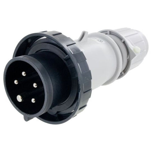 Techspan SCM530P5W, Pin and Sleeve Plug, 30A 3ØY347/600V, 4-Pole 5-Wire Grounding, Clock Position 5H, Watertight (IP67), Black