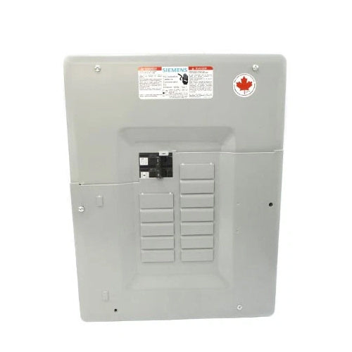 Siemens SEQ12100SM, SEQ Series Main Breaker Load Center, 12 Circuits, 100A, 1 Phase 3-Wire, 120/240V, Type 1, Side Mounted, Aluminium, Grey