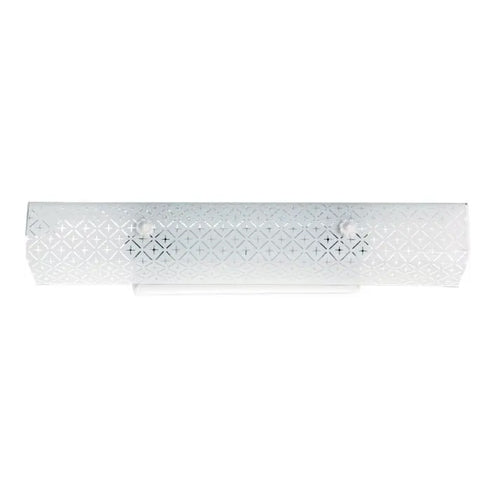 Satco SF76-277, 4 Light, 24" Vanity with Diamond "U" Channel Glass, 60W, 120V, A19 Lamp Type, Medium E26 Base, White Finish