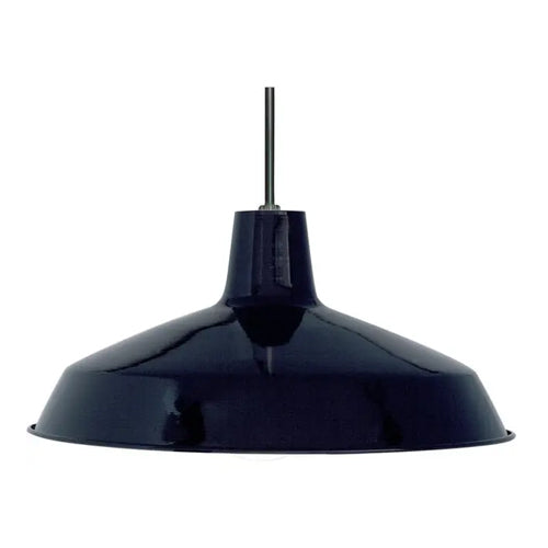 Satco SF76-284, 1 Light 16" Pendant Warehouse Shade, 100W, 120V, A19 Lamp Type, Medium Base, Black Finish