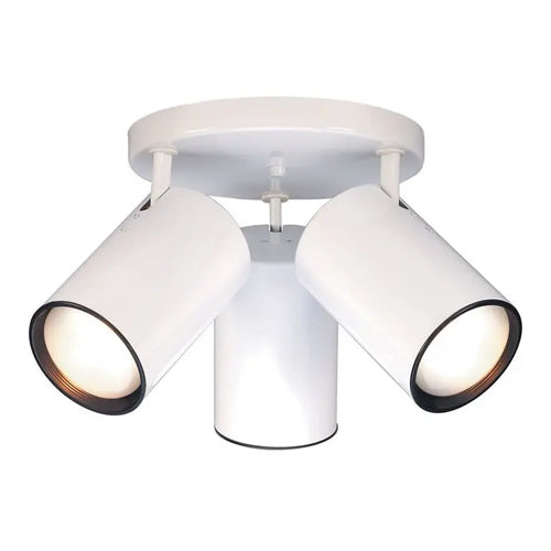 Satco SF76-422, 3 Light, R30 Straight Cylinder, 50W, 120V, Medium Base, White Finish