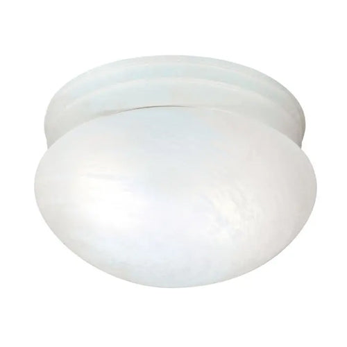 Satco SF76-613, 2 Light, 10" Flush Mount Fixture, Medium Alabaster Mushroom, 60W, 120V, Medium Base, Textured White Finish