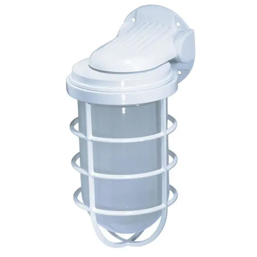 Satco SF76-617, 1 Light, 11'' Large Vapor Proof Wall Mount with Frosted Glass, 	300W, Medium Base, White Finish