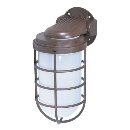 Satco SF76-623, 1 Light, 11'' Large Vapor Proof Wall Mount with Frosted Glass, 300W, Medium Base, Old Bronze Finish