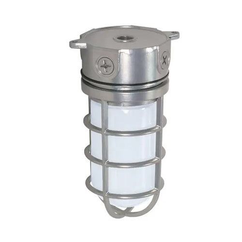 Satco SF76-624, 1 Light, 10'' Small Vapor Proof Surface Mount with Frosted Glass, 100W, Medium Base, Metallic Silver Finish