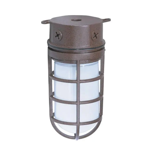 Satco SF76-625, 1 Light, 10'' Small Vapor Proof Surface Mount with Frosted Glass, 100W, Medium Base, Old Bronze Finish