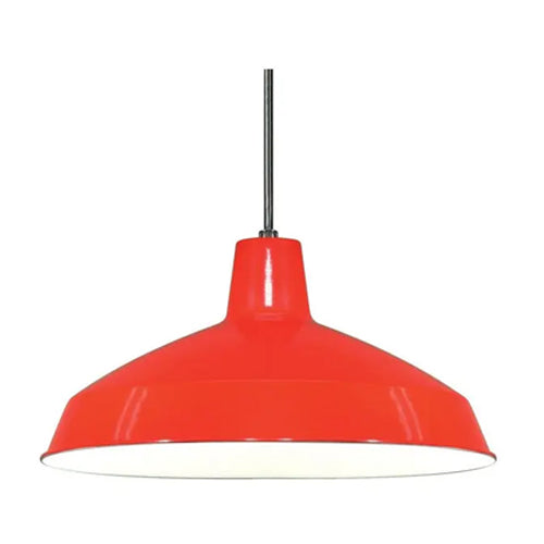 Satco SF76-663, 1 Light, 16" Warehouse Shade Pendant, 100W, 120V, Medium Base, Red Finish