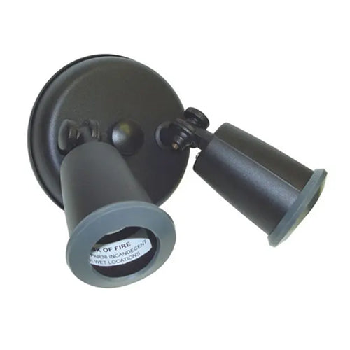 Satco SF76-685, 2 Light, 14" Flood Light, Exterior, PAR38 Holder with Adjustable Swivel, 150W, Halogen, Medium Base, Bronze Finish