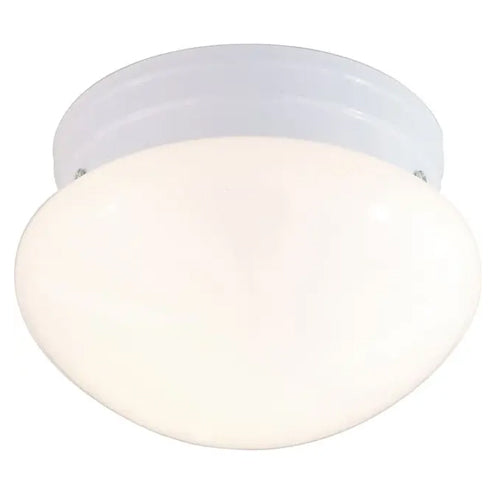 Satco SF77-062, 2 Light 10'' Flush Mount Fixture, Medium White Mushroom, 60W, 120V, A19 Lamp Type, White Finish