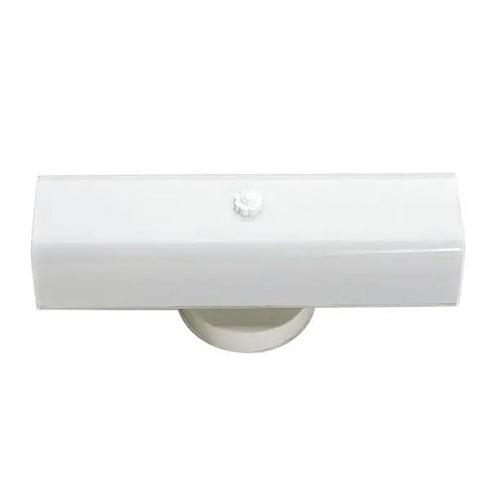 Satco SF77-087, 2 Light, 14" Vanity with White "U" Channel Glass, 60W, 120V, A19 Lamp Type, Medium Base, White Finish