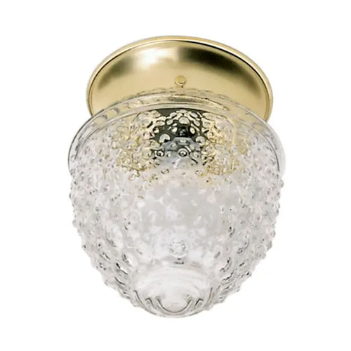 Satco SF77-125, 1 Light 6'' Ceiling Fixture, Clear Pineapple Glass, 60W, 120V, A19 Lamp Type, Polished Brass Finish