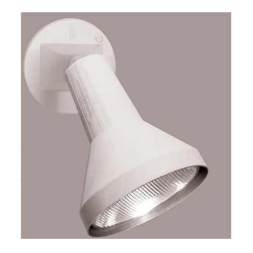 Satco SF77-487, 1 Light, 8" Flood Light, Exterior, PAR38 with Adjustable Swivel, 150W, Halogen, Medium Base, White Finish
