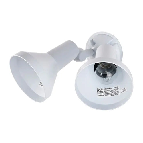 Satco SF77-488, 2 Light, 15" Flood Light, Exterior, PAR38 with Adjustable Swivel, 150W, Halogen, Medium Base, White Finish