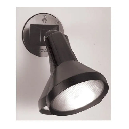 Satco SF77-700, 1 Light, 8" Flood Light, Exterior, PAR38 with Adjustable Swivel, 150W, Halogen, Medium Base, Black Finish