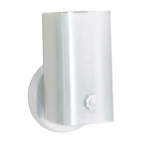 Satco SF77-989, 1 Light, 7" Vanity with White "U" Channel Glass with Switch, 60W, 120V, A19 Lamp Type, Medium Base, White Finish