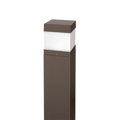 Current SGB-S-LSCS, SGB Sling 6'' Square Bollard, 42" Height, 12W/16W/22W, 1149-2161 Lumens, 3000K/4000K/5000K, Type 5 Distribution, Frosted Acrylic Lens, Bronze