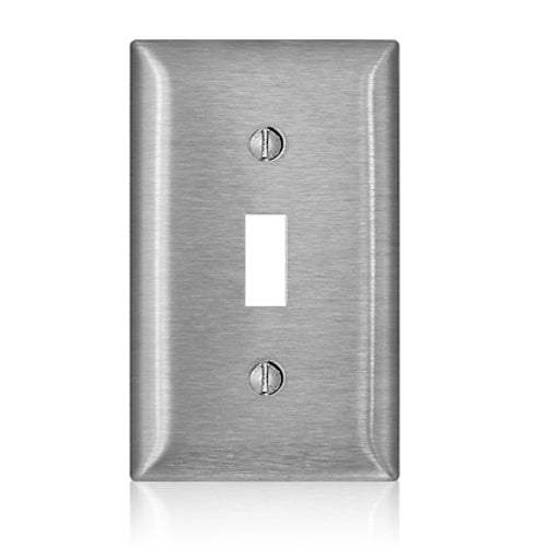 Leviton SL1, 1-Gang Toggle Switch Wallplate, Standard Size, Magnetic Stainless Steel, C-Series, 3 Packs