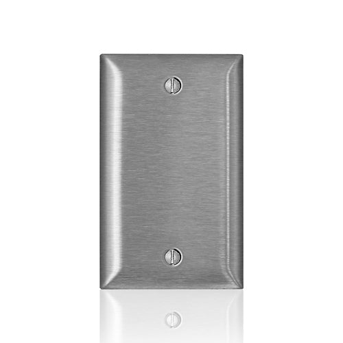 Leviton SSJ13-C40, 1-Gang C-Series Blank Wallplate, Midway Size, Box Mount, Non-Magnetic Stainless Steel, 2 Packs