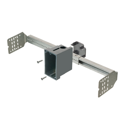 Arlington SL1B18GC, Adjustable SL18 Sliderbar, Single Gang Plastic Box With Installation Screws And Slider Clip (SLB101), 12"-18" Trade Size