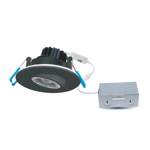 ORTECH SLIM3GIM-5CCTBK, 3" Designer Flat Gimbal LED Fixture with Driver, 5CCT (2700K to 5000K), 8W, 550LM, Dimmable, Black Trim