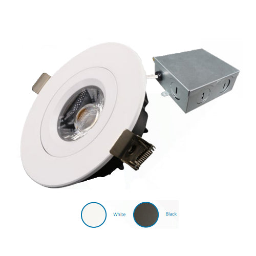 ORTECH SLIM4DGF-5CCTWH, 4" Designer Flat Gimbal LED Fixture with Driver Included, 5CCT (2700K to 5000K), 12W, 900LM, Dimmable, White Trim