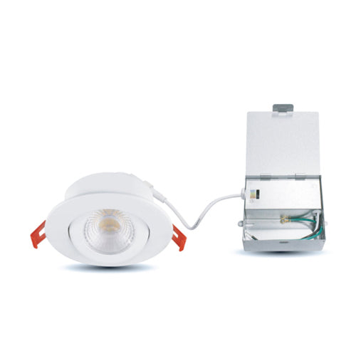 ORTECH SLIM4GIM-5CCTWH, 4" Designer Gimbal LED Fixture with Driver , 5CCT (2700K to 5000K), 9W, 700LM, Dimmable, White Trim