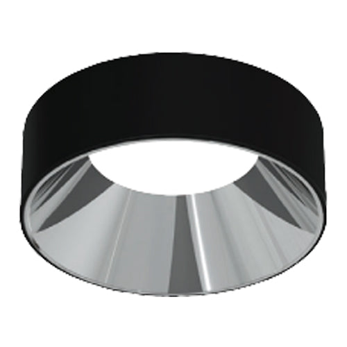 Liteline SLM4-RST-BKSP, 4" Surface Trim/Baffle, Round, Black/Specular Finish