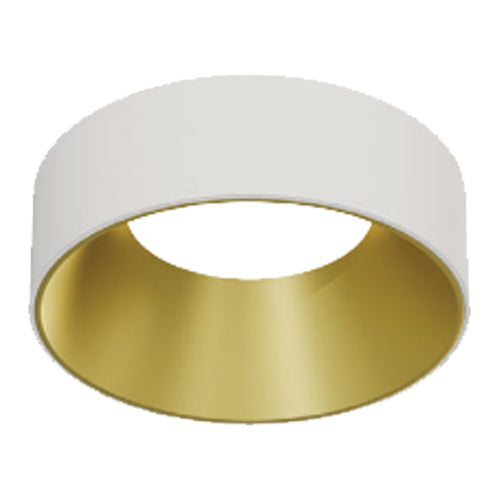 Liteline SLM4-RST-WHBG, 4" Surface Trim/Baffle, Round, White/Gold Finish