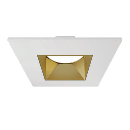 Liteline SLMB6-16W-ST-WHBG, 6" SKYE Select Trim, Dead Front, Square, White Trim with Gold Baffle Finish