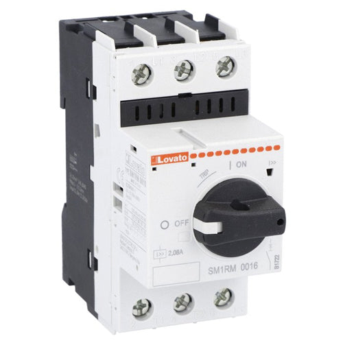 Lovato SM1RM4000, Motor Protection Circuit Breaker, Magnetic Protection, Rotary Knob Control, Short Circuit Breaking Capacity Icu 100kA at 400V, Rated Current 40A